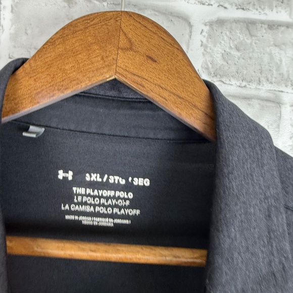 Under Armour The Play Off Polo Charcoal Black Heather Golf Polo Mens 3XL Stretch - Picture 3 of 6